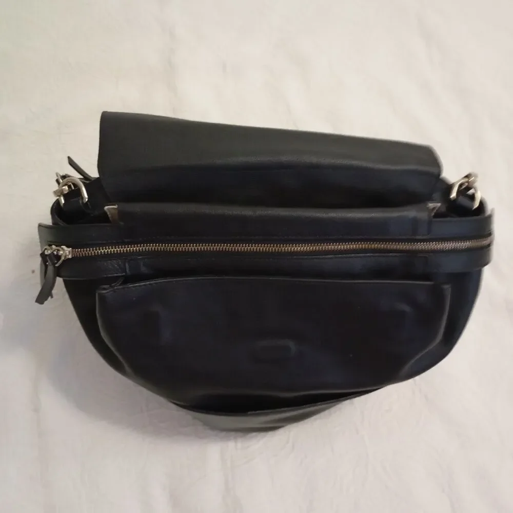 Mina Baie Kinney Vegan Leather Diaper Bag Black Backpack